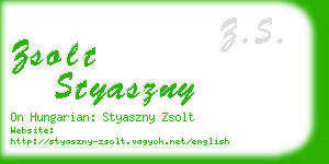 zsolt styaszny business card